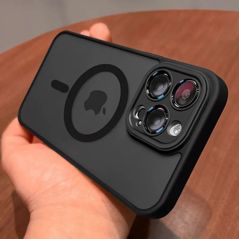 Premium Magnetic Phone Case, Luxury Matte Translucent Case, Shockproof Resistant, MagSafe Wireless Charging
