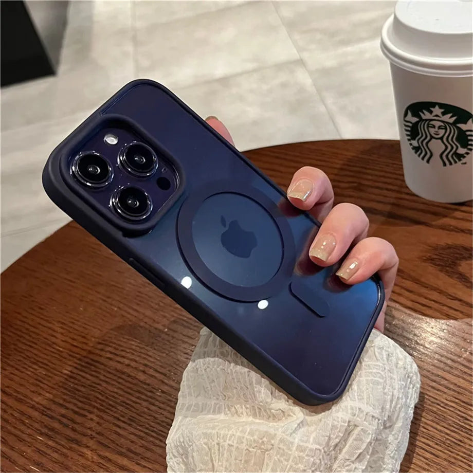 Luxury Magnetic and Wireless Charging Phone Case, Magsafe Case for iPhone, Shockproof and Soft Transparent Bumper Cover
