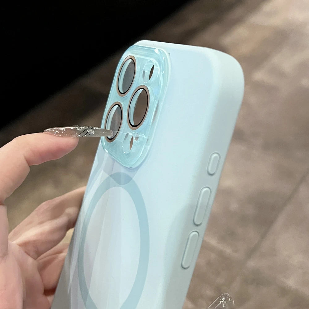 High Quality Silicone Phone Case, Magnetic and Wireless Charging Case For iPhone, For MagSafe Case, Shockproof Phone Cover, Camera Lens Protection