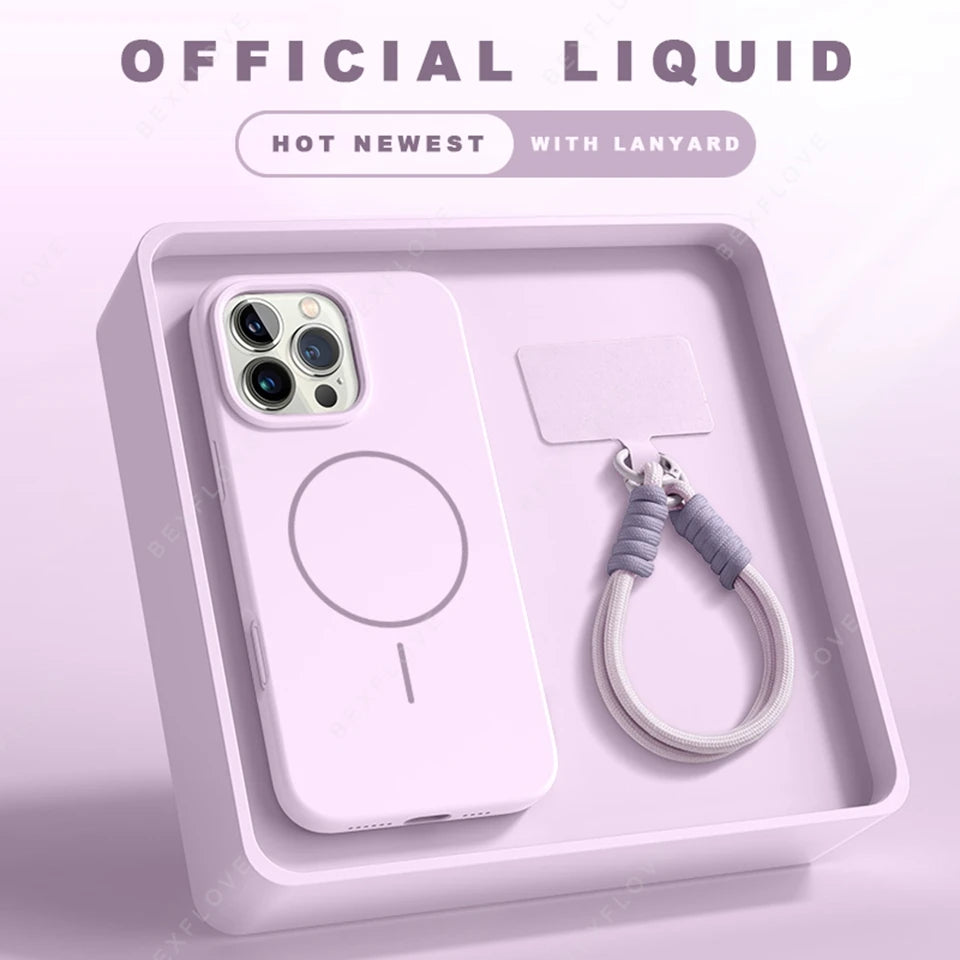 High Quality Magnetic Phone Case For iPhone, Premium Silicone, MagSafe Case, Soft Cover Phone Case, Slim Design