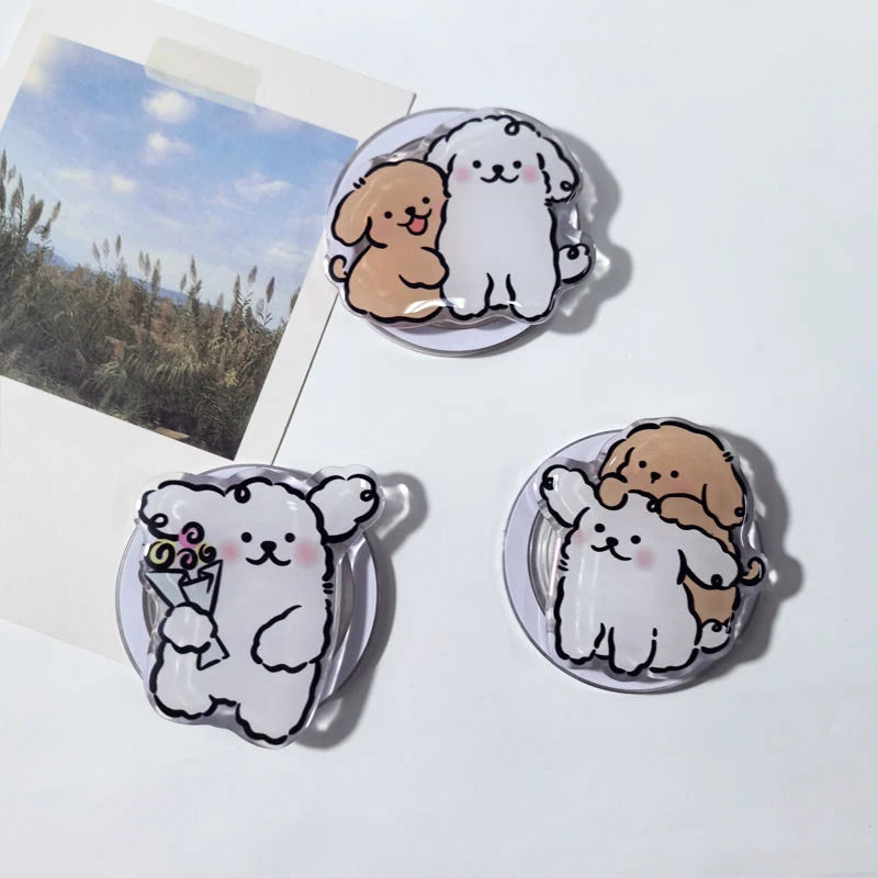 High Quality Cartoon Puppy For MagSafe Magnetic and Wireless Charging Case, High Quality Holder Ring