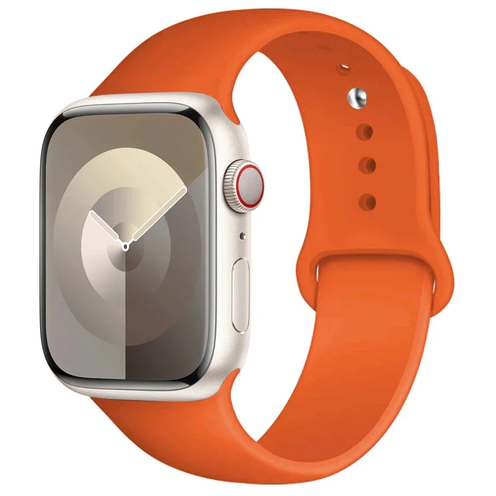 High Quality Silicone Strap For Apple Watch, 44mm 45mm 40mm 41mm 42-38mm 45 mm and series 8 7 6 5 4 3 SE 9 Ultra 2 49mm