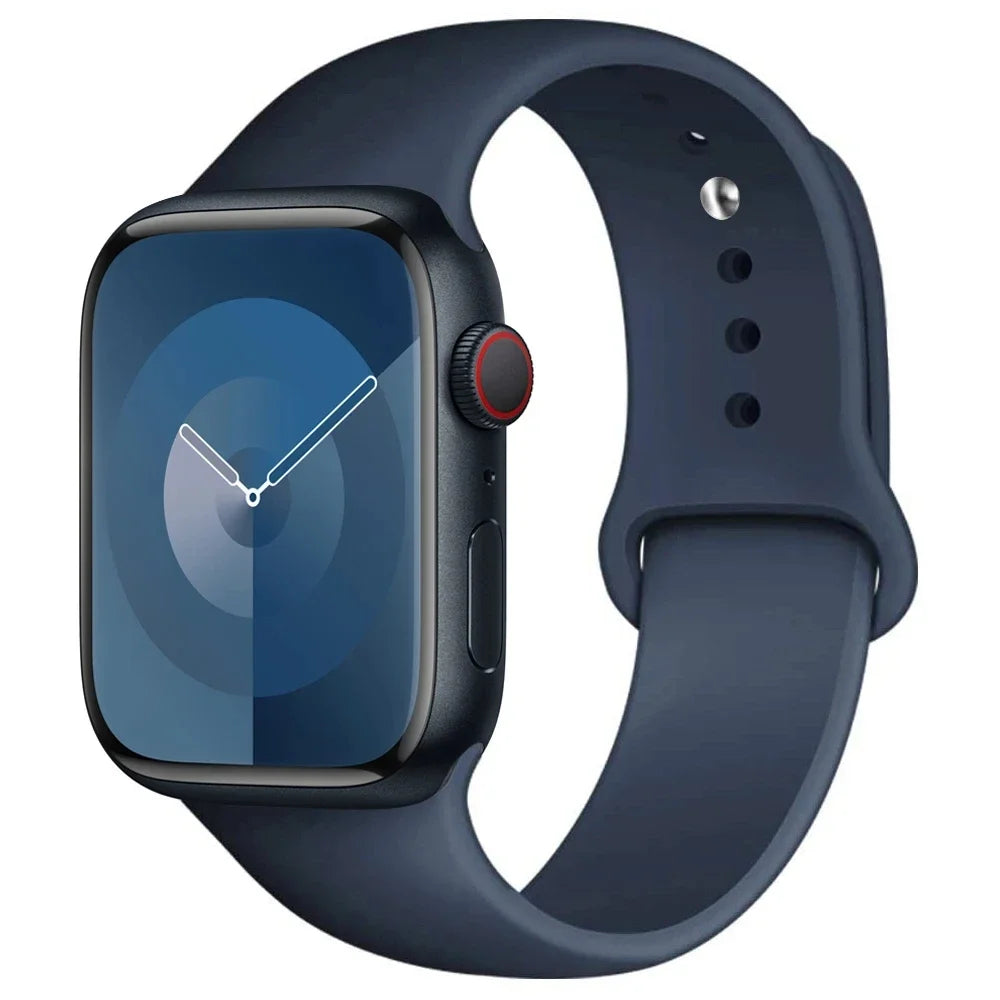 High Quality Silicone Strap For Apple Watch, 44mm 45mm 40mm 41mm 42-38mm 45 mm and series 8 7 6 5 4 3 SE 9 Ultra 2 49mm