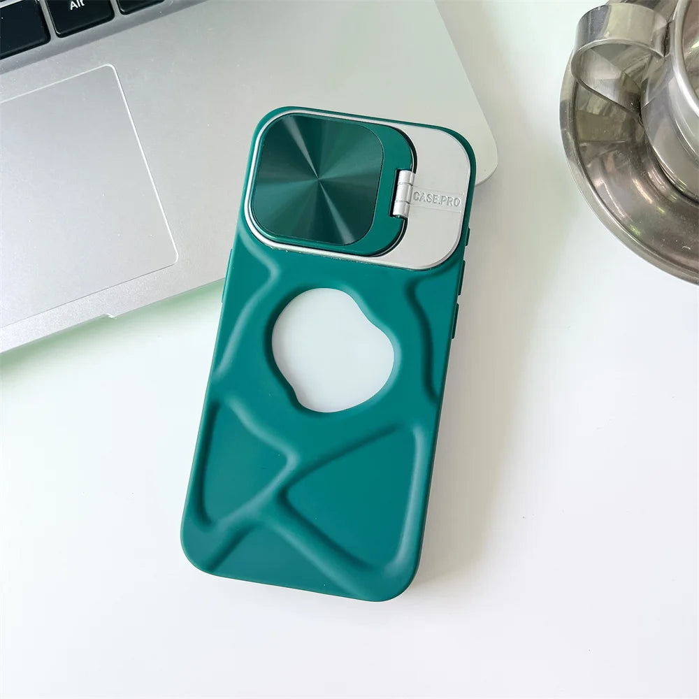 Premium Silicone Case, Magnetic Case with Camera Lens Protection Stand, MagSafe Charging and Unique Design