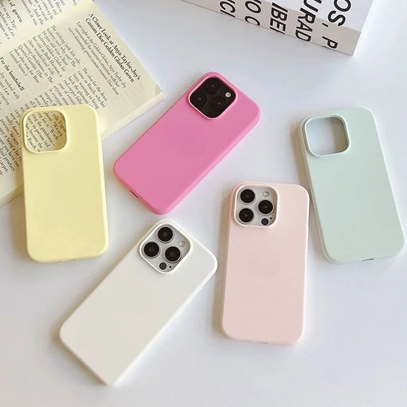 Luxury Silicone Case for iPhone, Full Logo Cover, Unique Colors, All Around Protection Phone Case