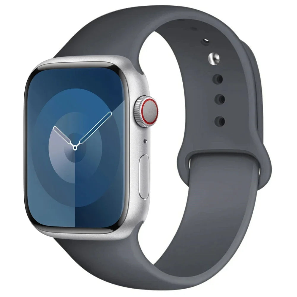 High Quality Silicone Strap For Apple Watch, 44mm 45mm 40mm 41mm 42-38mm 45 mm and series 8 7 6 5 4 3 SE 9 Ultra 2 49mm