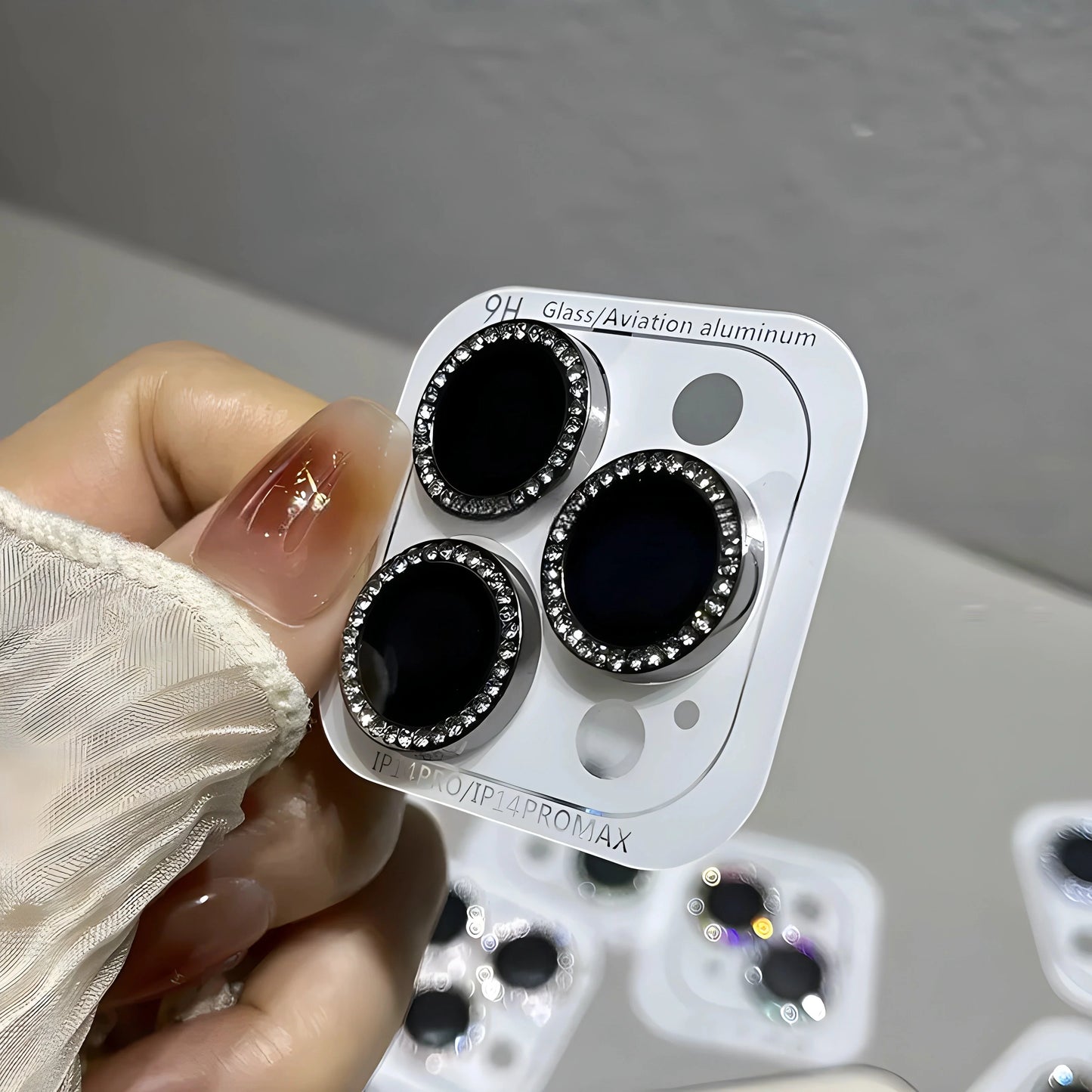 Luxury Diamond Lens Protector For iPhone with Camera Protection Glass.