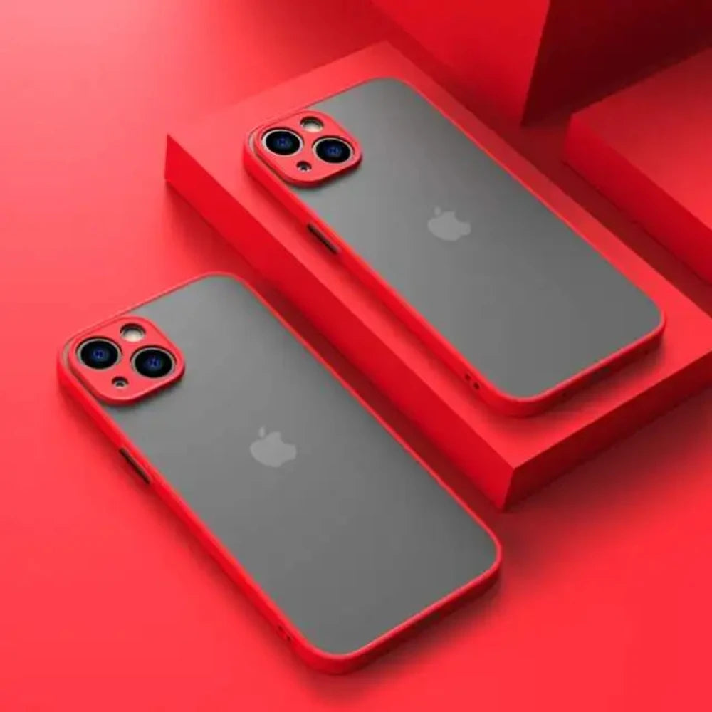 Shockproof Matte Clear Back Case for iPhone 16, 15, 14, 13, 12, 11 Pro Max, Luxury Silicone Bumper Cover
