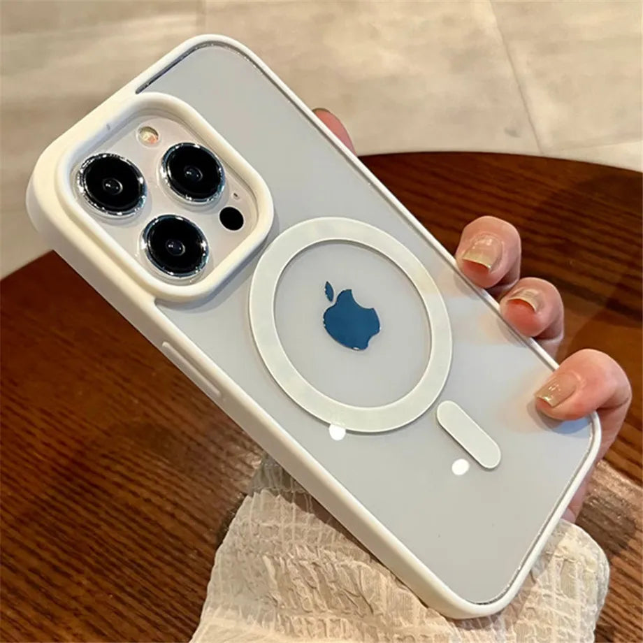 Luxury Magnetic and Wireless Charging Phone Case, Magsafe Case for iPhone, Shockproof and Soft Transparent Bumper Cover
