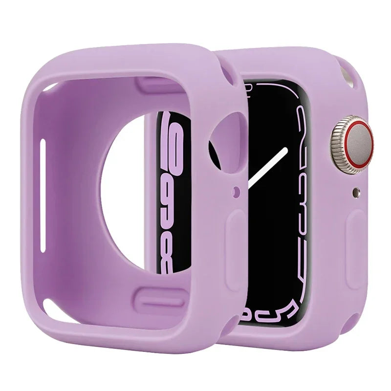 Premium Soft Silicone Case for Apple Watch 9 8 7 6 5, Series 44mm 40mm 41mm.