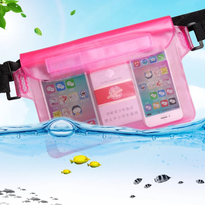High Quality Waterproof Swimming Bag, Large Size, Transparent Protection Bag for Phone with 3 layers protection
