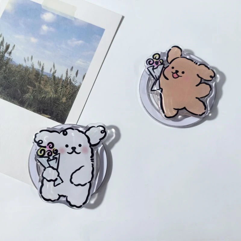 High Quality Cartoon Puppy For MagSafe Magnetic and Wireless Charging Case, High Quality Holder Ring