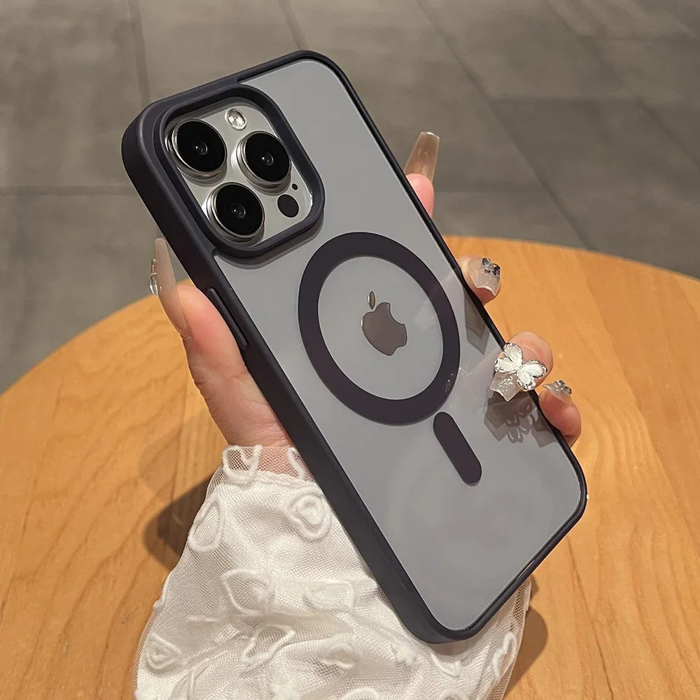 High Quality Phone Case, Magnetic Charging Phone Case for iPhone, Matte Material and Shockproof Case