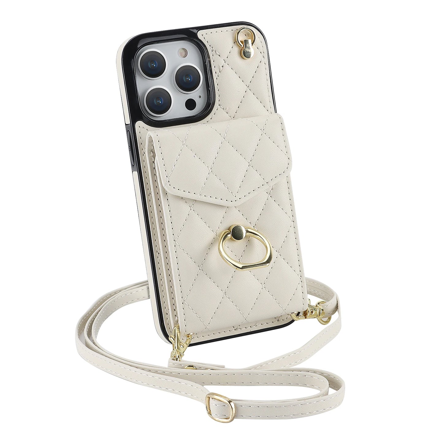 High Quality Crossbody Leather Case for iPhone with Wallet, Premium Leather, All Around Protection Phone Case.