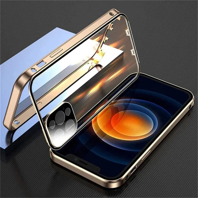 High Quality iPhone Case, 360°Protection, Magnetic Phone Case For iPhone, Double Sided Glass Cover, Camera Lens Protection