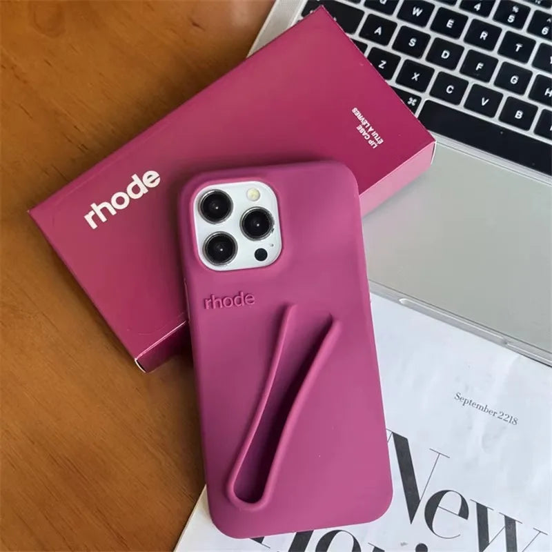 High Quality Soft Silicone Phone Case with Portable Lipstick Holder, Unique Design and Color, High Quality Cover and Premium Material