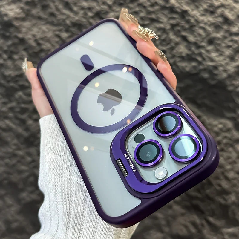 Luxury iPhone Case, Magnetic and Shockproof Phone Case For iPhone, Camera Lens Protection, Full Back Cover