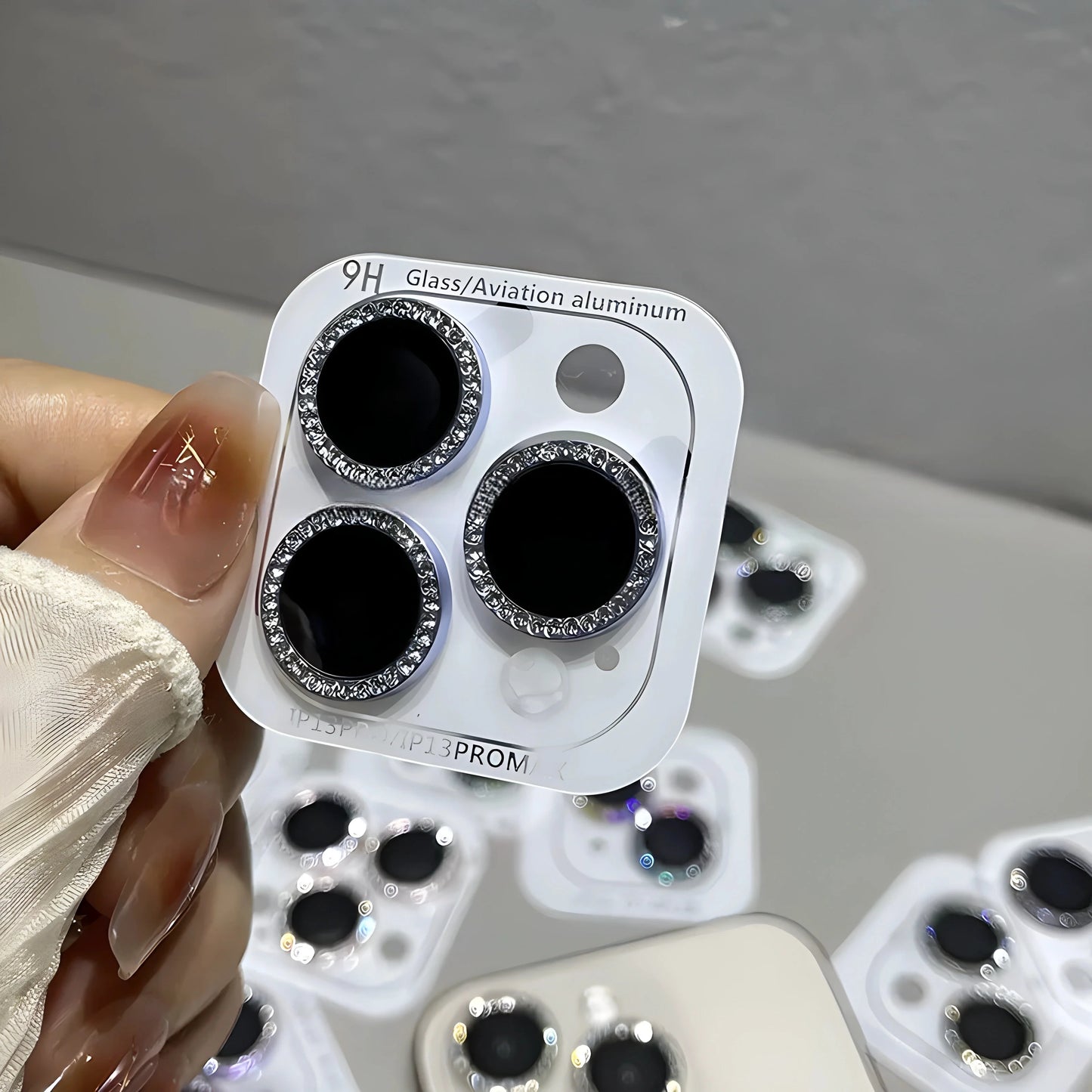 Luxury Diamond Lens Protector For iPhone with Camera Protection Glass.