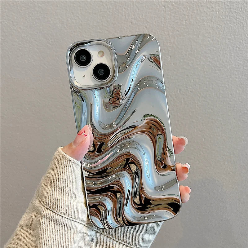 Luxury 3D Wave Case For iPhone, Soft Shockproof Back Cover, All Around Protection