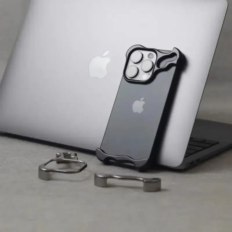 Luxury Aluminum Bumper Phone Case for iPhone with Camera Lens Film Protection, Metal Cover Case.