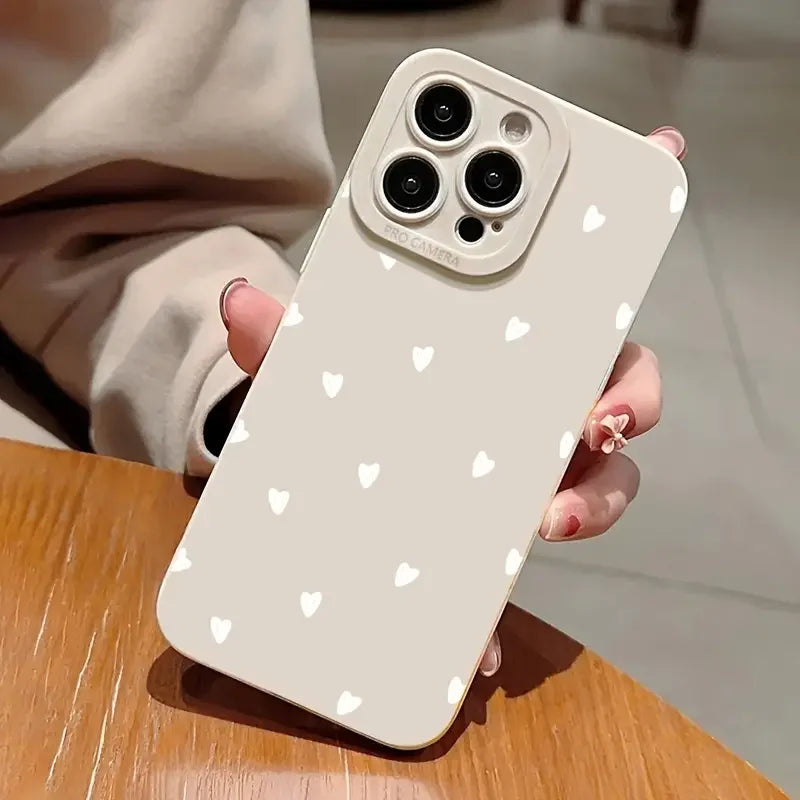 High Quality Silicone Case For iPhone, Cute Little Hearts Print, All Around Protection, Shock-proof Resistant and Anti-finger Print Phone Case