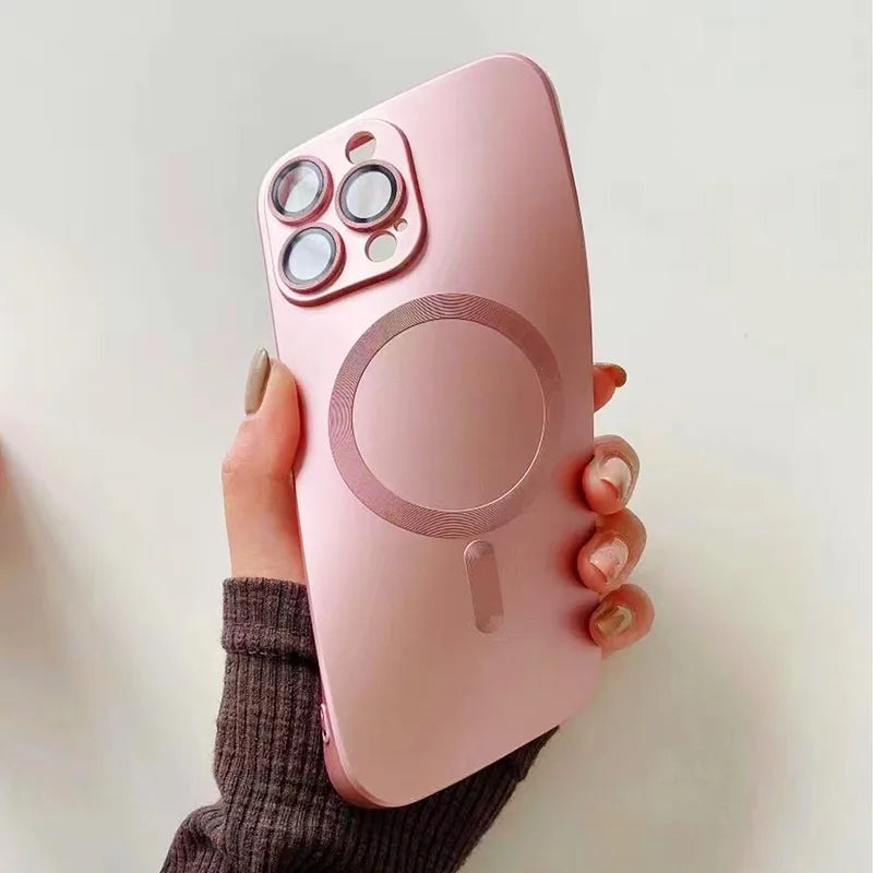 Luxury Matte Case For iPhone 15 14 13 12 11 Pro Max Plus, Magnetic phone case, with Shockproof Bumper Cover