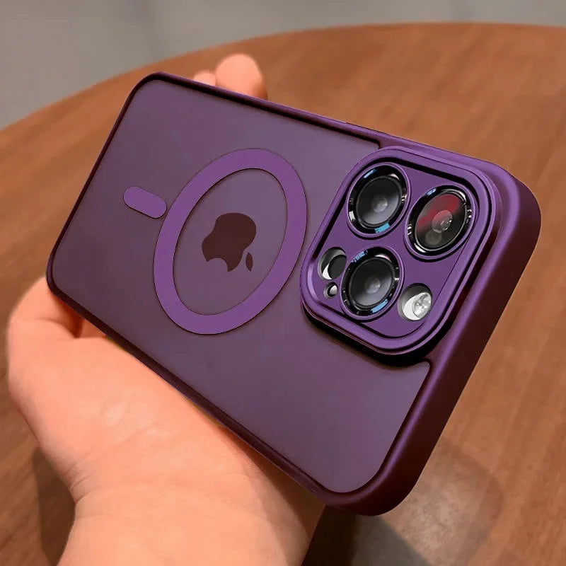 Premium Magnetic Phone Case, Luxury Matte Translucent Case, Shockproof Resistant, MagSafe Wireless Charging