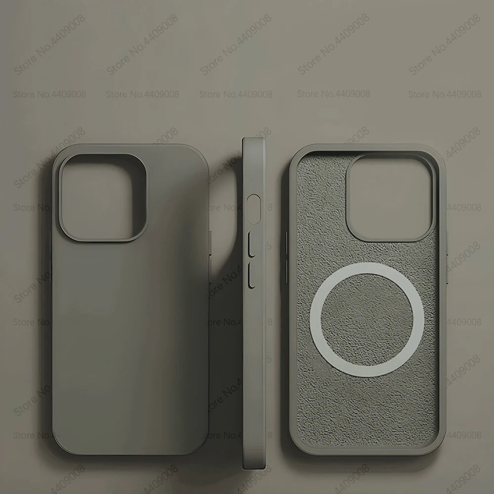 Premium Silicone iPhone Case with Wireless Charging and Magnetic Case for MagSafe, Soft Cover Phone Case, Shockproof Resistant.