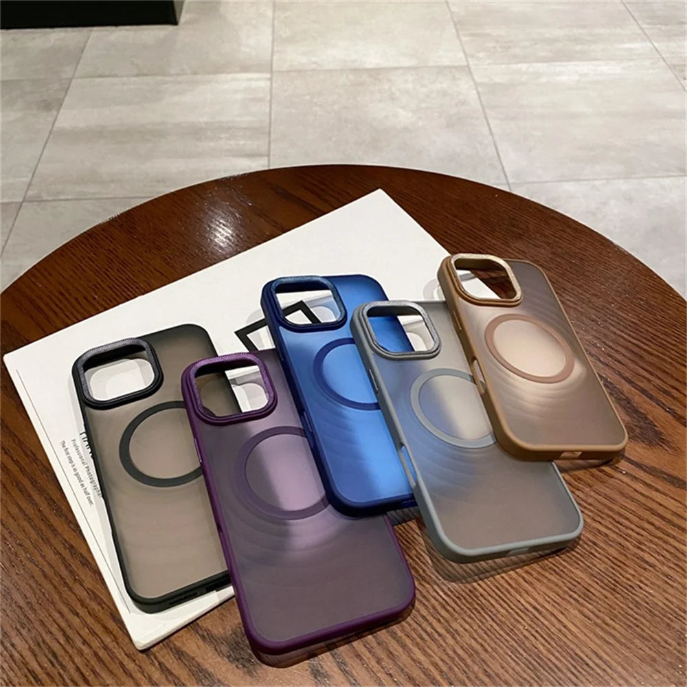 Luxury Silicone with Camera Protection, Magsafe Phone Case for iPhone 11 12 13 14 15 16 Pro Max 16Plus, Wireless Charging, Matte Cover