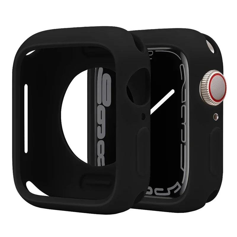 Premium Soft Silicone Case for Apple Watch 9 8 7 6 5, Series 44mm 40mm 41mm.