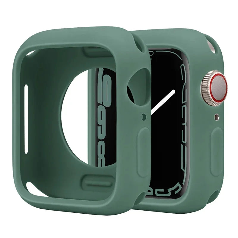 Premium Soft Silicone Case for Apple Watch 9 8 7 6 5, Series 44mm 40mm 41mm.