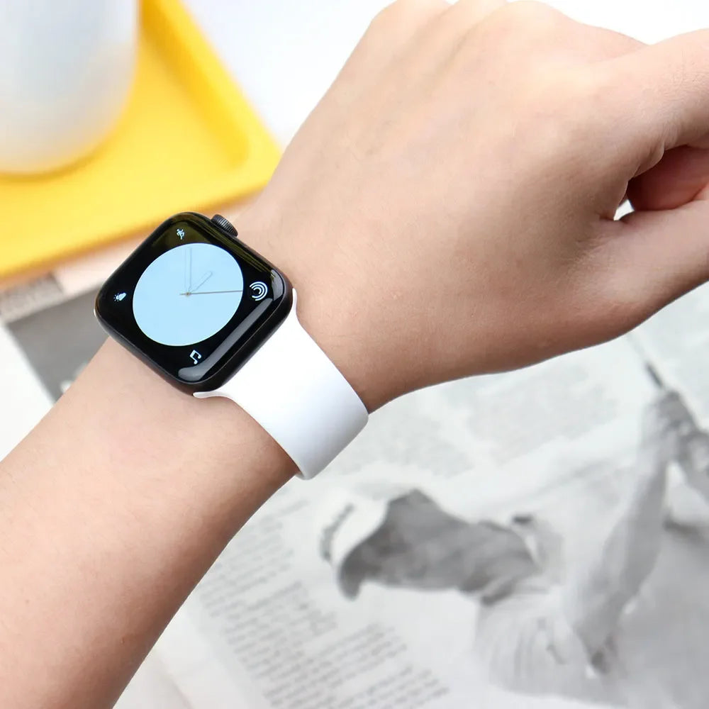 High Quality Silicone Strap For Apple Watch, 44mm 45mm 40mm 41mm 42-38mm 45 mm and series 8 7 6 5 4 3 SE 9 Ultra 2 49mm