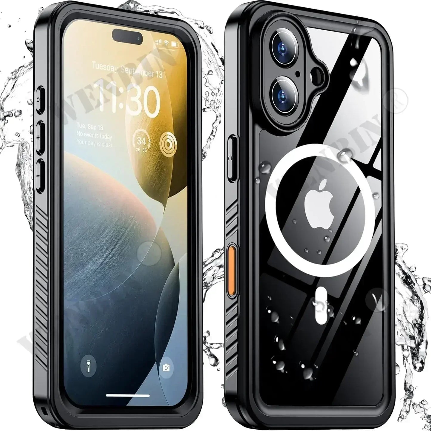 Premium Waterproof Case For iPhone 16 15 14 Pro Max Plus, Full Cover Protection with MagSafe Charging and Magnetic Metal