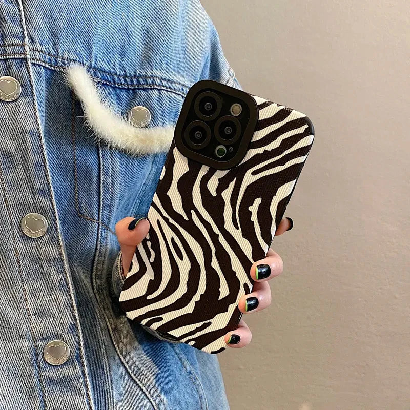 High Quality Silicone, Black and White Zebra Design Case For iPhone, Shockproof Soft Cover