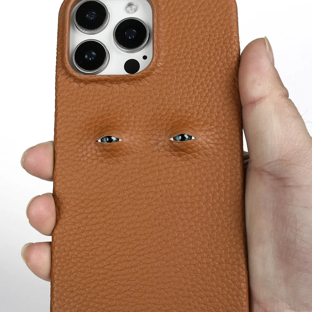 High Quality Leather for iPhone, Unique Eye Design, Full Back Cover Phone Case, Shock-proof Resistant and Anti-fingerprint Leather
