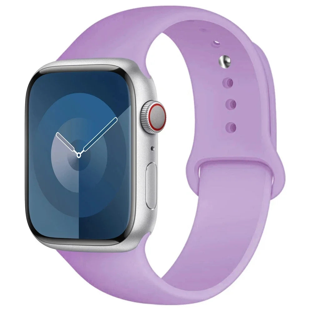 High Quality Silicone Strap For Apple Watch, 44mm 45mm 40mm 41mm 42-38mm 45 mm and series 8 7 6 5 4 3 SE 9 Ultra 2 49mm