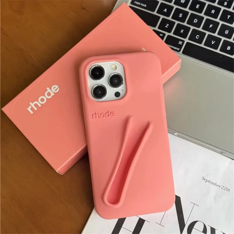 High Quality Soft Silicone Phone Case with Portable Lipstick Holder, Unique Design and Color, High Quality Cover and Premium Material