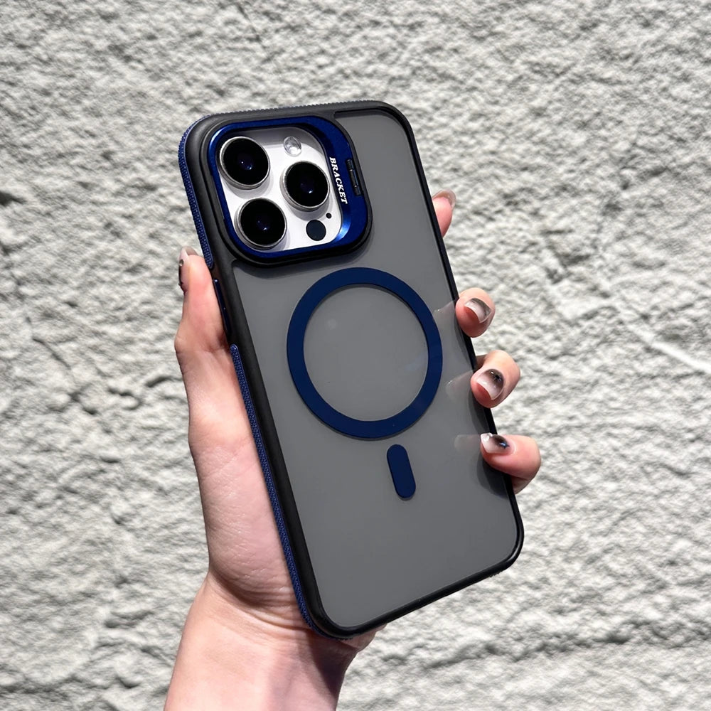 Luxury Matte Case for iPhone, Shockproof Case with Camera Lens Protection, Magnetic and Magsafe Case