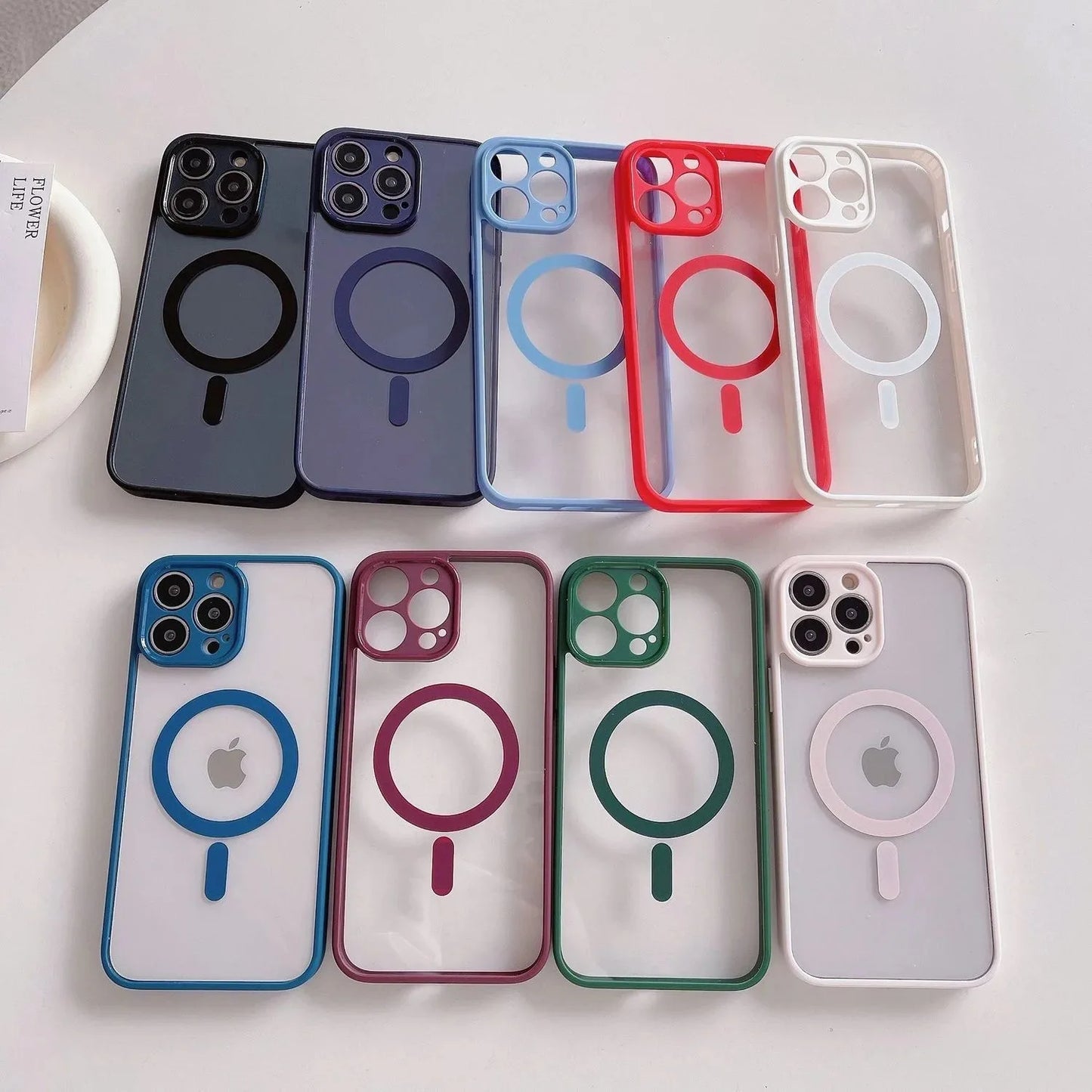 Luxury Silicone Case for iPhone, Wireless And Magnetic Charge Case, Camera Protection, Transparent Design