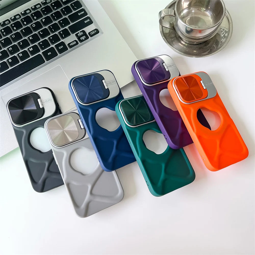 Premium Silicone Case, Magnetic Case with Camera Lens Protection Stand, MagSafe Charging and Unique Design