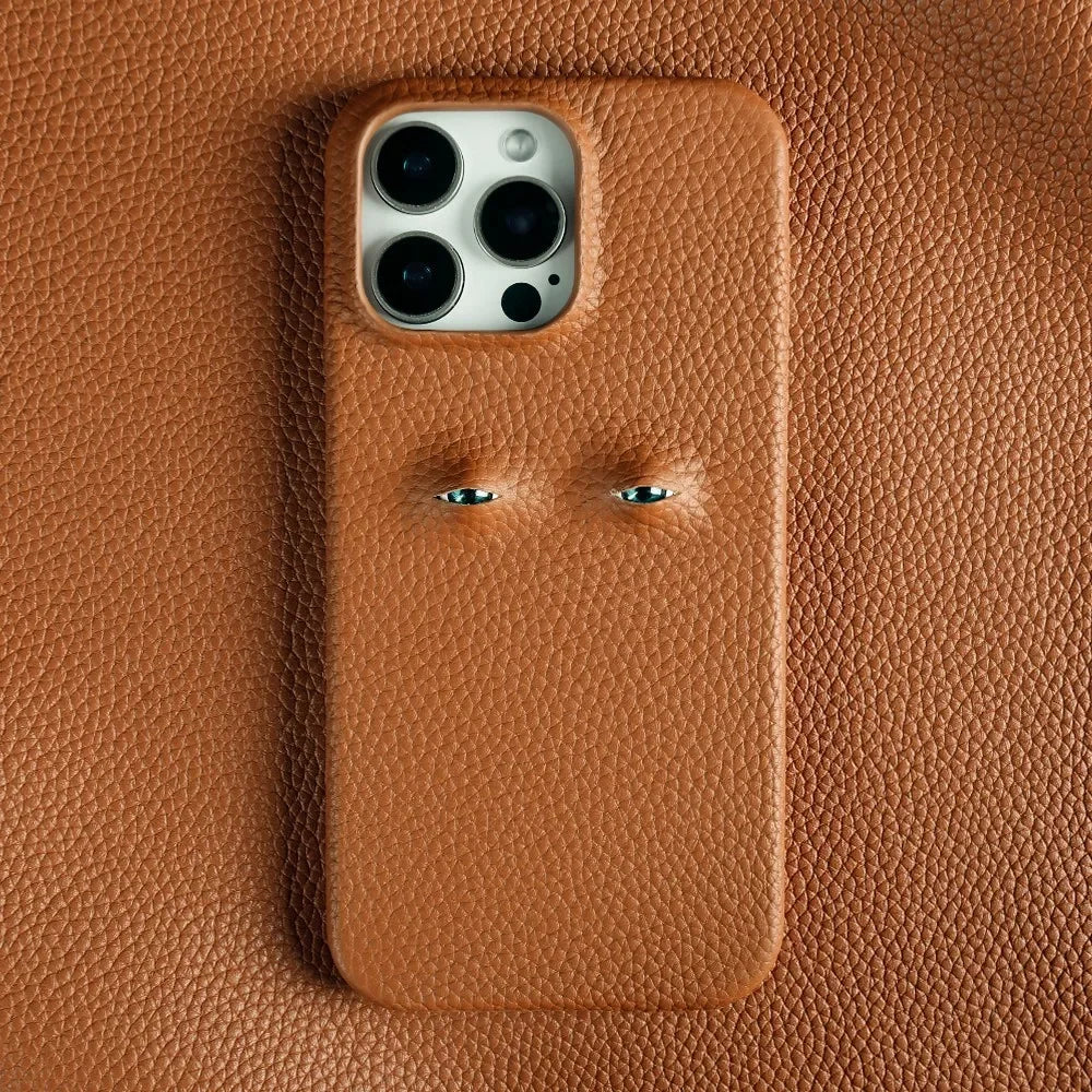 High Quality Leather for iPhone, Unique Eye Design, Full Back Cover Phone Case, Shock-proof Resistant and Anti-fingerprint Leather