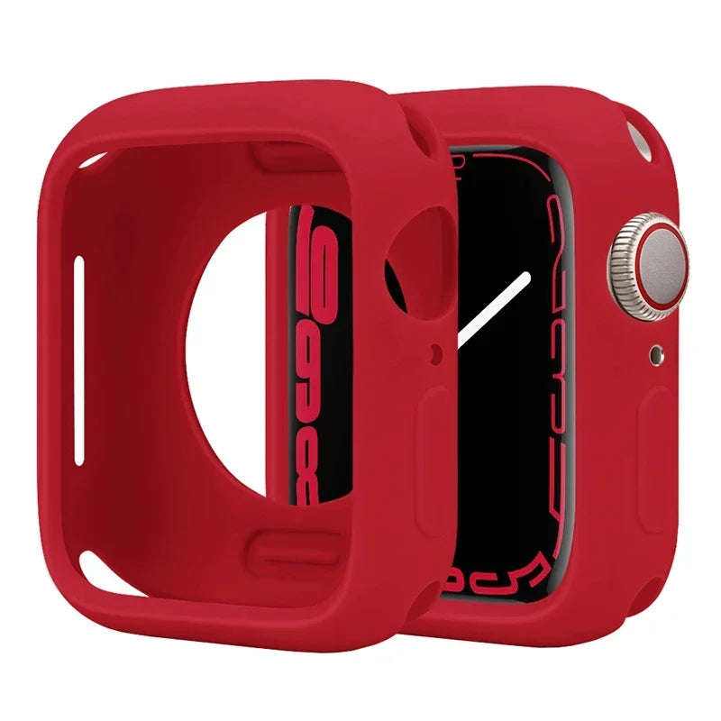 Premium Soft Silicone Case for Apple Watch 9 8 7 6 5, Series 44mm 40mm 41mm.