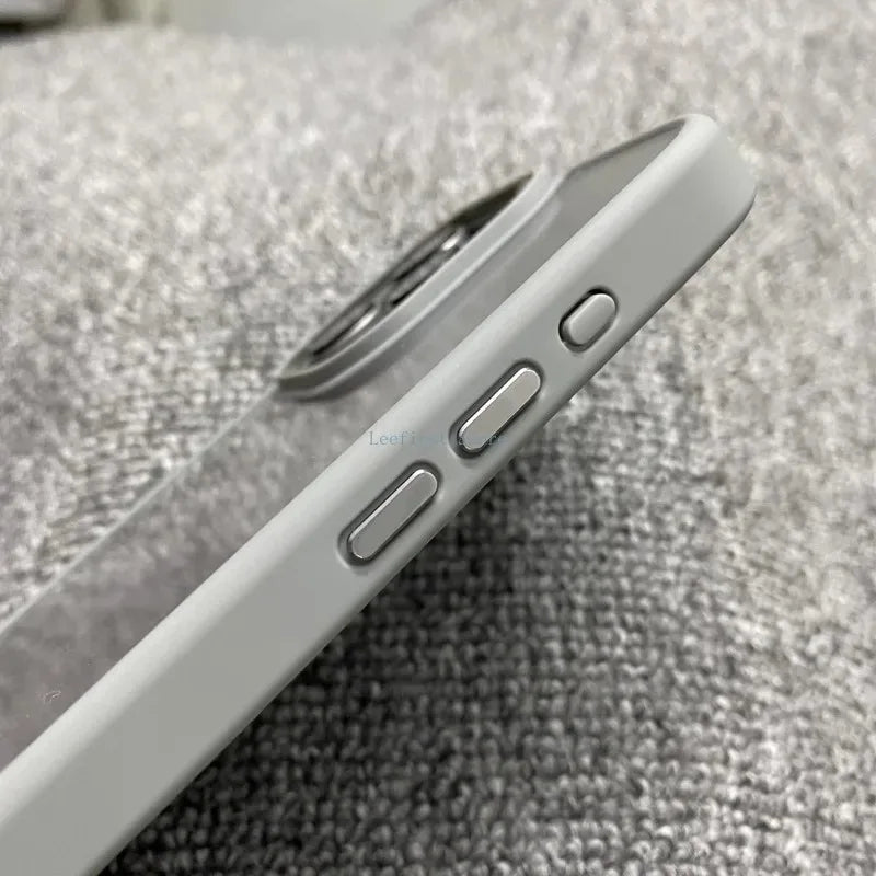 High Quality Transparent Silicone Phone Case for iPhone, Metal Frame Case, Shockproof Bumper Cover