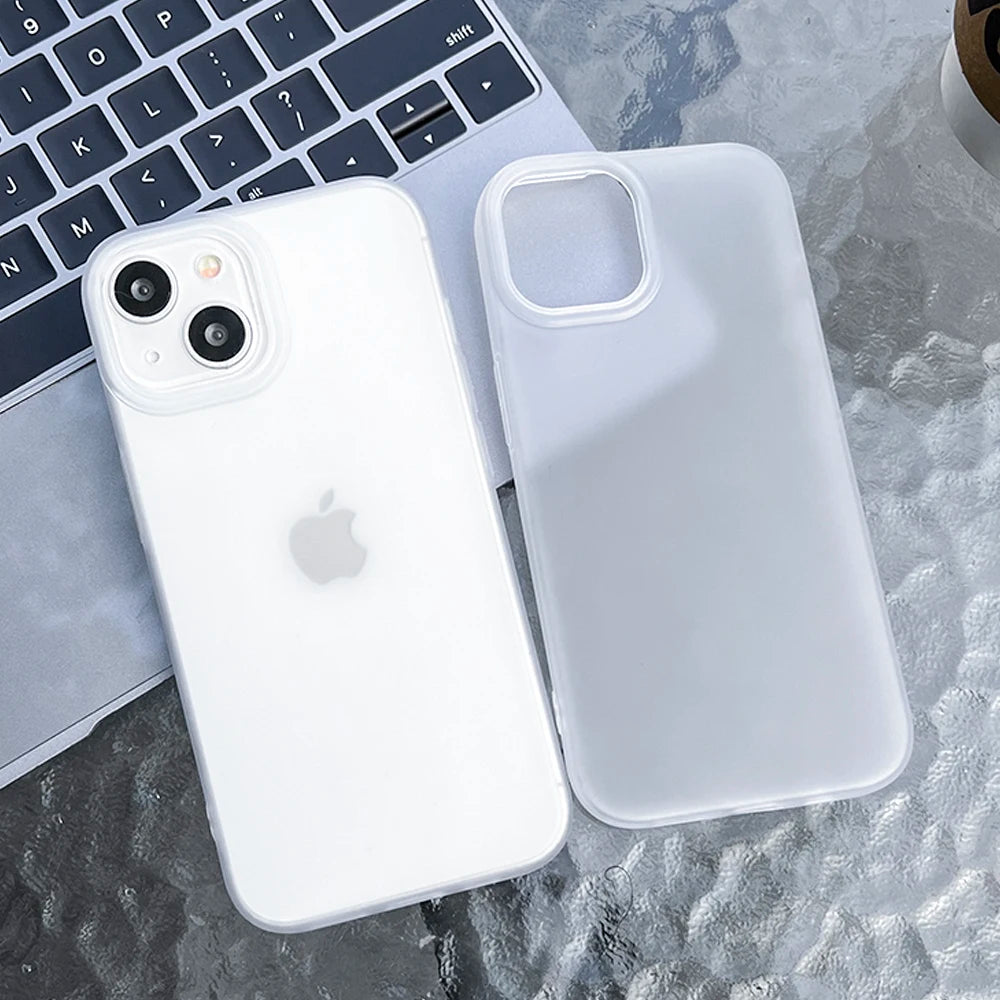 High Quality Soft TPU Matte Phone Case for iPhone, Transparent Material, Shock-proof Resistant Phone Case