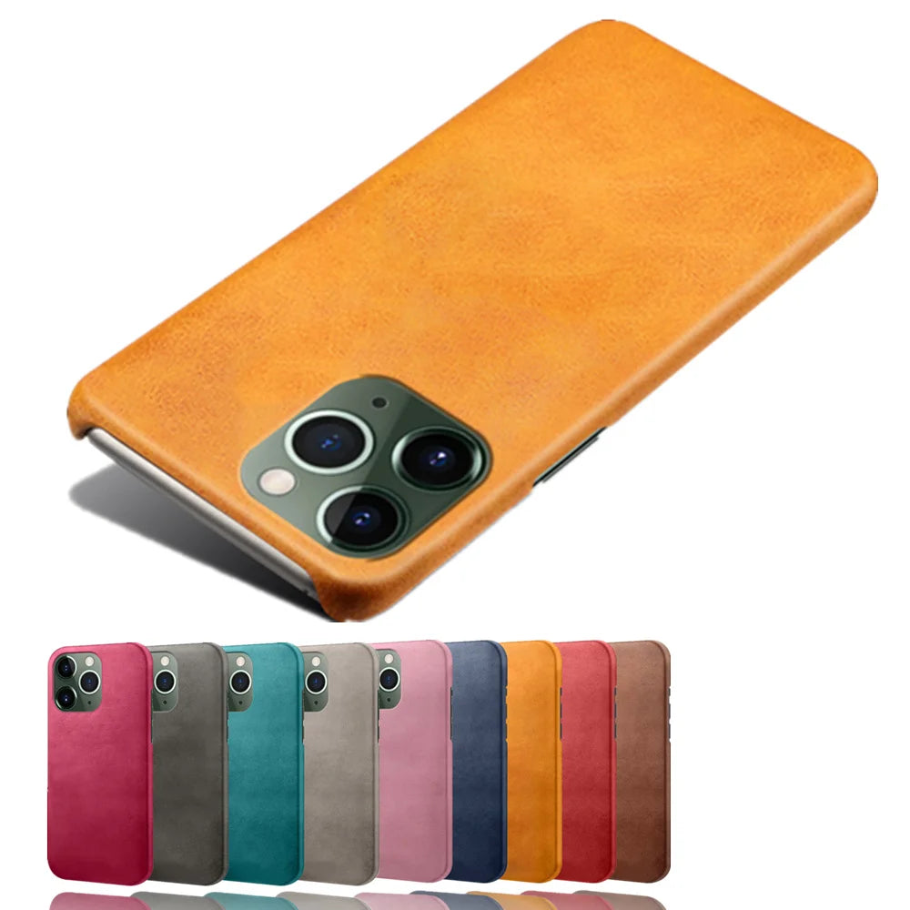 Luxury Slim Leather for iPhone, Soft Material, Shockproof Resistant Phone Case, All Around Protection Case