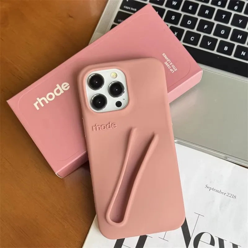 High Quality Soft Silicone Phone Case with Portable Lipstick Holder, Unique Design and Color, High Quality Cover and Premium Material