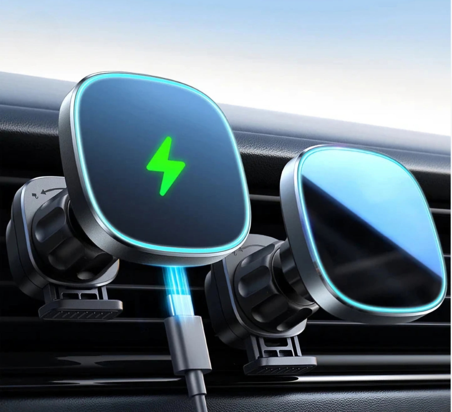 Premium Magnetic Car Charger,15W Wireless Car Charger, Hands Free Air Vent Magnetic Phone Holder for iPhone