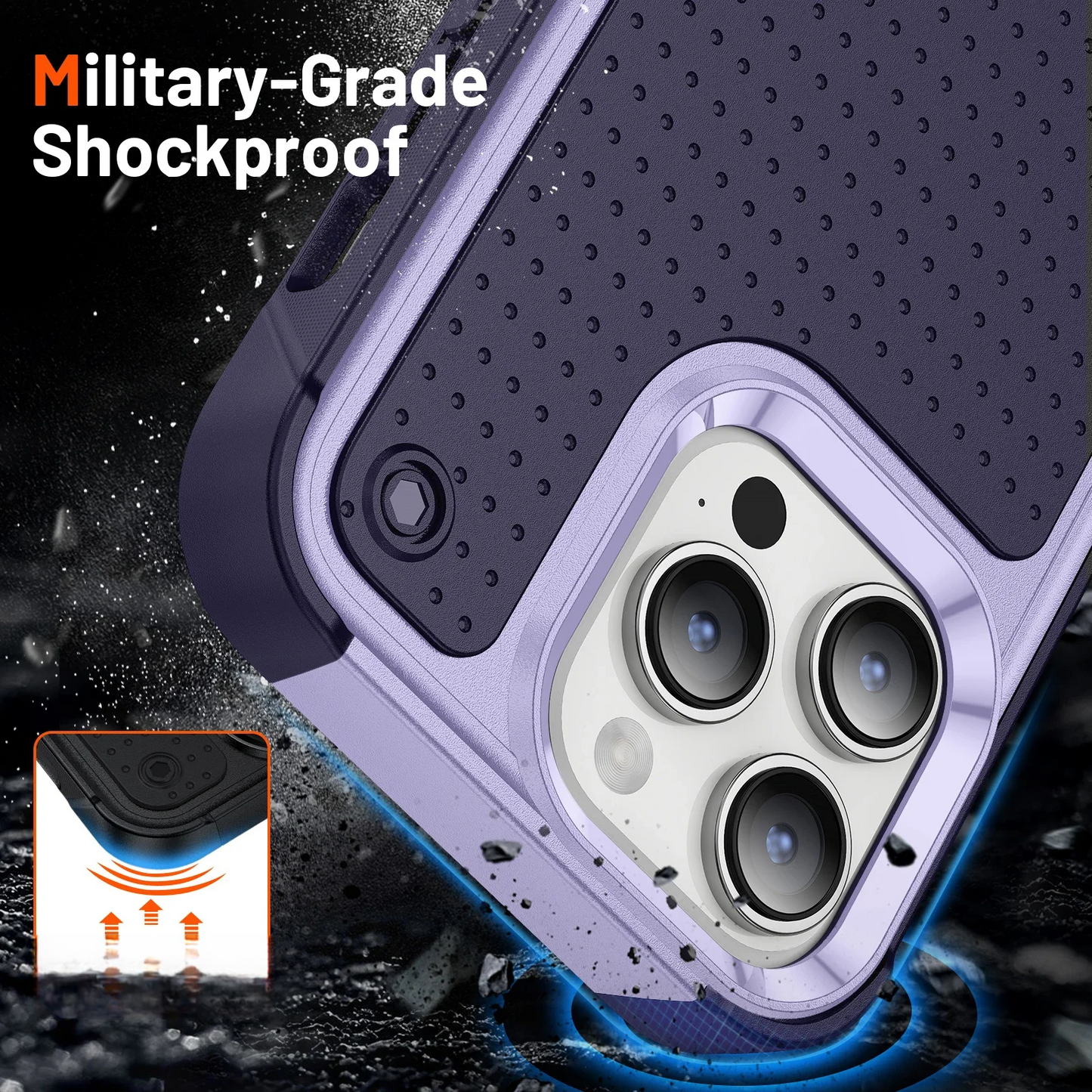 Military Grade Armor iPhone Case, Shockproof Protective Cover with Rugged Bumper and All-Around Protection UK
