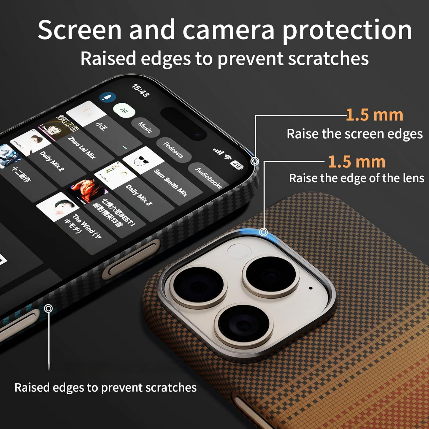 Ultra-Thin Kevlar Aramid Case for your iPhone. MagSafe Ready. Lightweight. Premium Feel.