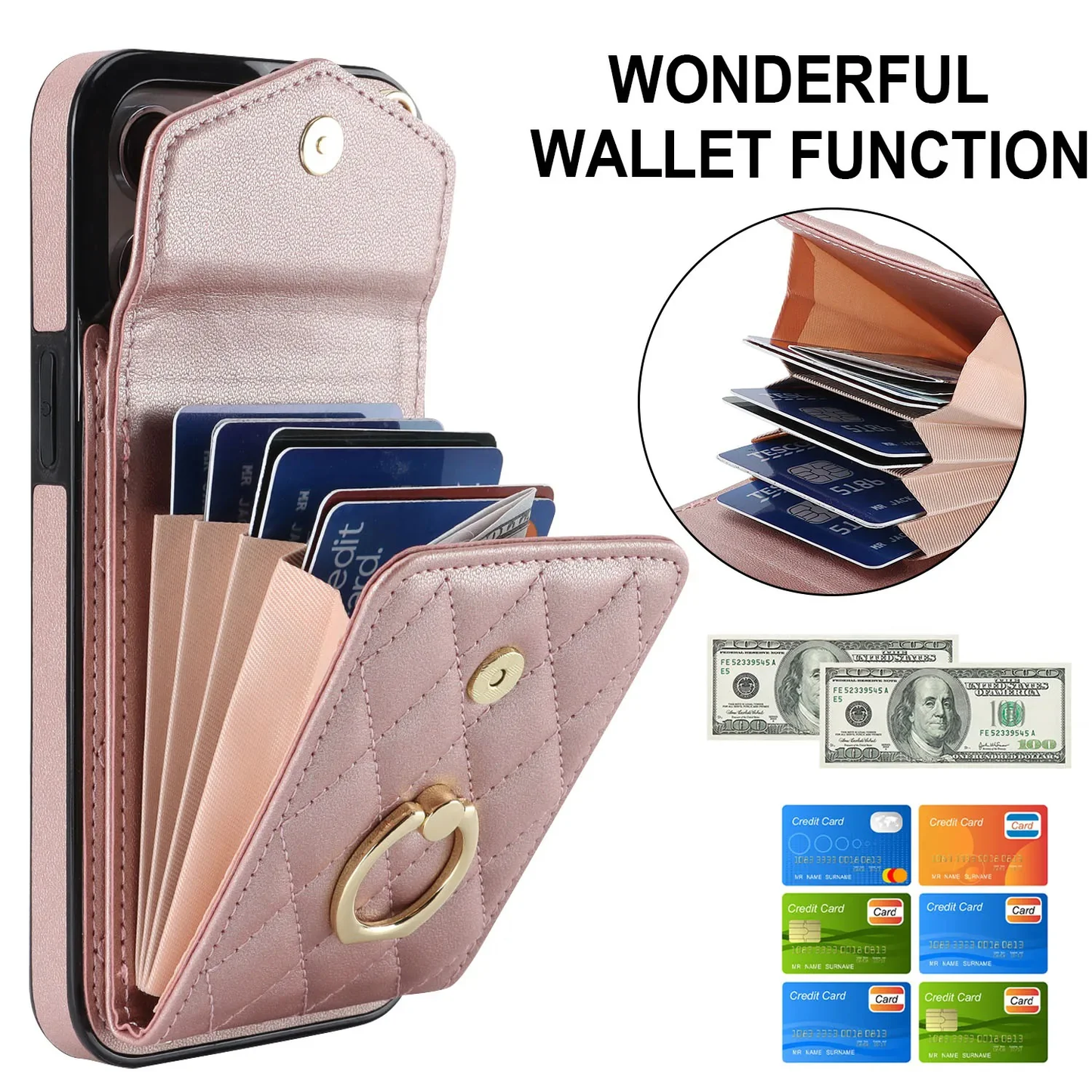 Premium Crossbody Leather Wallet Case for iPhone – Strap Phone Case with All-Around Protection